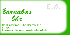 barnabas ohr business card